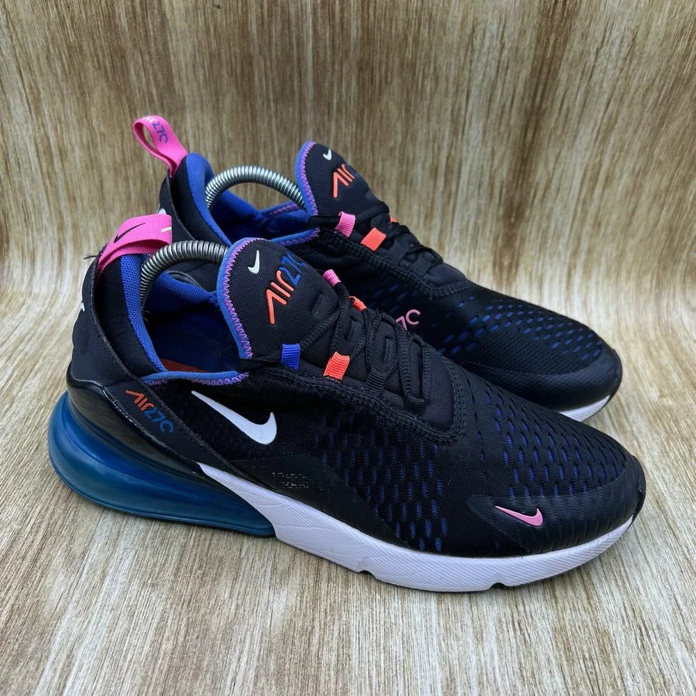 Nike Air Max 270 Men's Size 9.5 Black Astronomy Blue Shoes Sneakers DC1858-001